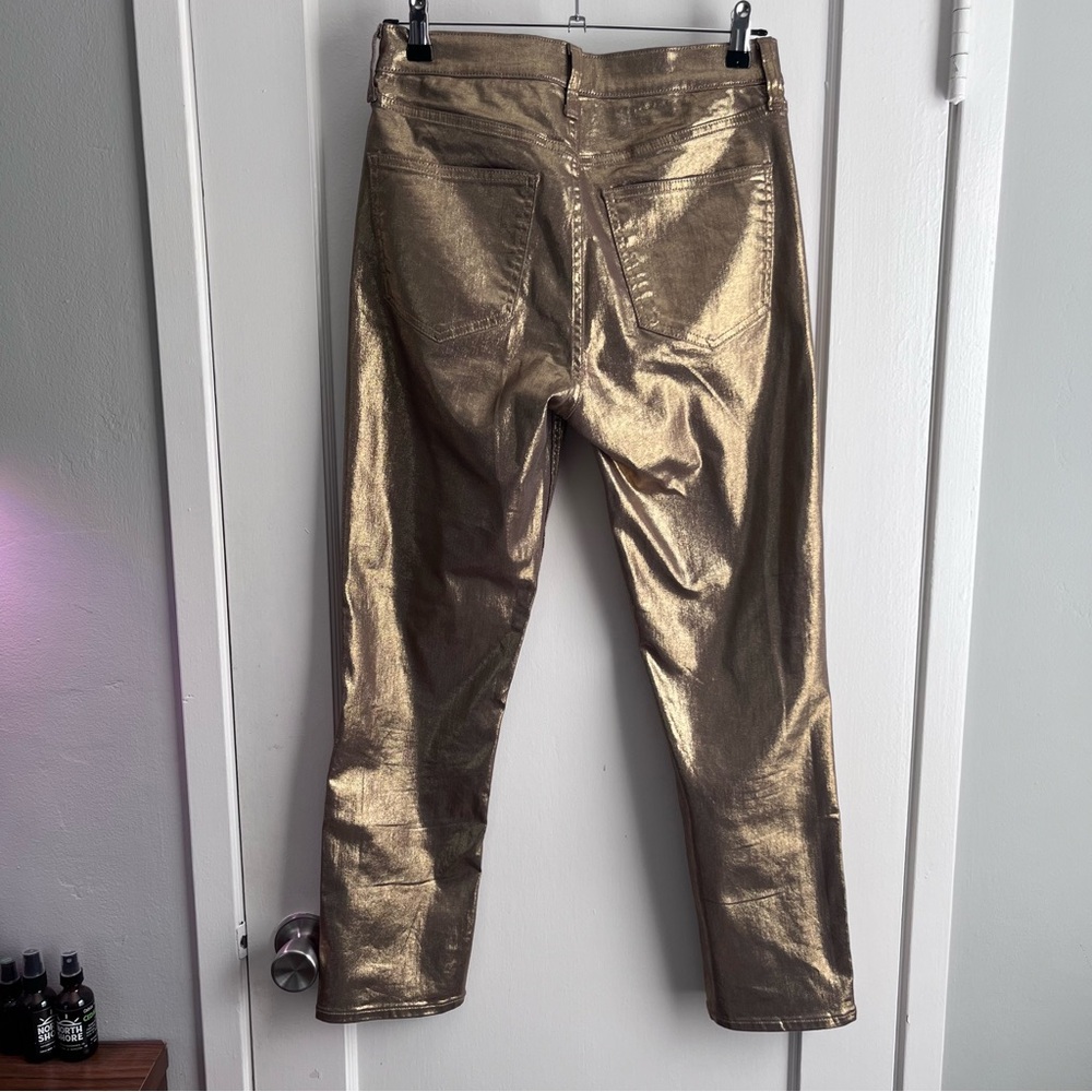 GAP NWT Metallic Gold Vintage Slim Jeans 28 - Picture 2 of 9